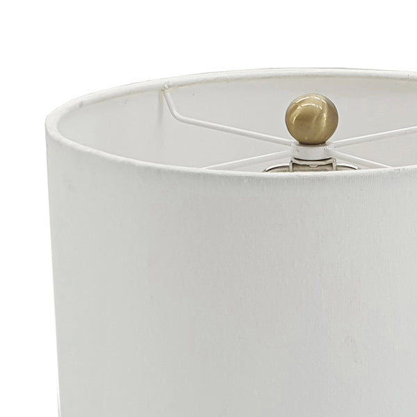 English Elm D10x34" Peraro Black Marble and Metal Buffet Lamp — Tall Brass-Trimmed Minimalist Statement Piece White+Silver W2078P324086