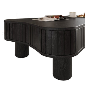 English Elm Lift Top Coffee Table with Fluted Panels Hidden Storage and Hydraulic Rise for Living Rooms W1445P317474