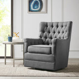 Madison Park Mathis Traditional Swivel Glider Chair MP103-1171 Gray