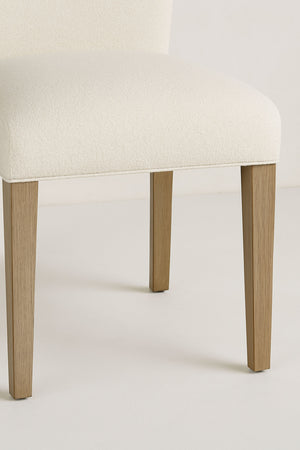 English Elm Arch Upholstered Chair with Arched Back and Plush White Sand Seat, Toffee Wood Finish Dining Pair Toffee and White Sand B2699P373201