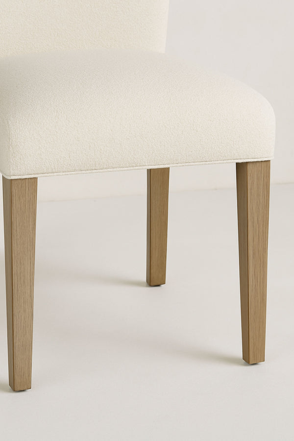 English Elm Arch Upholstered Chair with Arched Back and Plush White Sand Seat, Toffee Wood Finish Dining Pair Toffee and White Sand B2699P373201