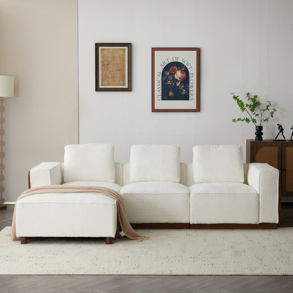 English Elm Christopher Knight Home® - Sectional CHITA L-Shape Modular Sofa Beige Fabric — Reversible Cushions, Durable Frame, Customizable Configuration (5-carton) N771P205002M_P220377M_P205014M_P205089_P205009M
