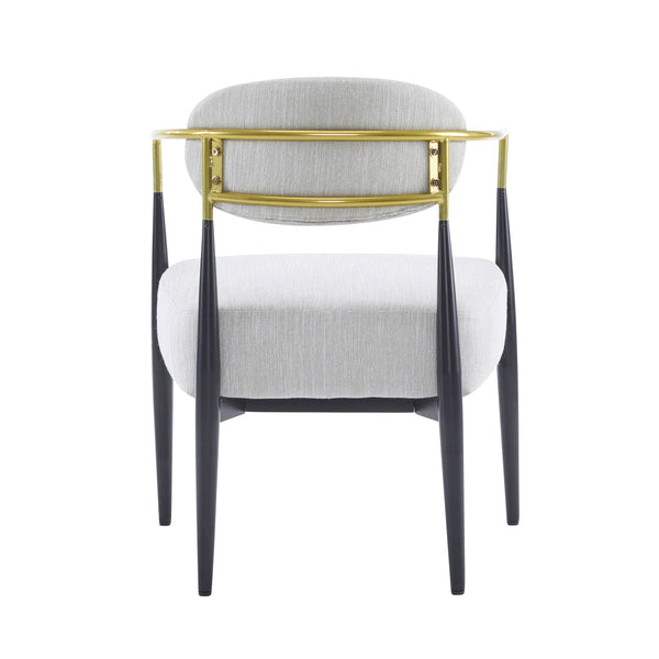 English Elm Christopher Knight Home® - Mid-Century Upholstered Accent Armchair with Pocket Spring Seat, Tapered Iron Legs, Stylish Comfort Beige,Black,Gold 26.38 L x 25.2 W x 12.6 H N776P224504I