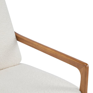 English Elm Christopher Knight Home® - Mid Century Modern Accent Armchair – Ergonomic High Back Lounge Chair With Beige Boucle Cushion Comfort N767P298391I