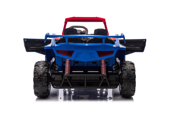 English Elm 24v Two Seat Kids Off Road Utv with 800w Four Wheel Drive and Full Suspension Blue+Red W1620P347623