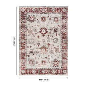 English Elm Oxford Traditional Area Rug Stain Resistant Polyester Pile for Living and Dining Rooms B186P428913