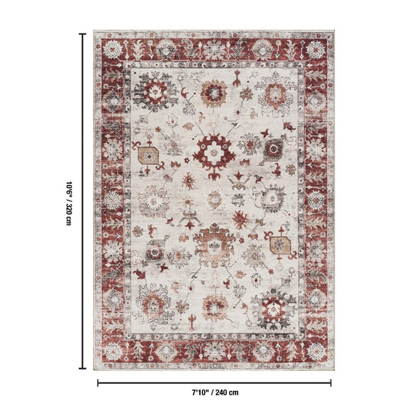 English Elm Oxford Traditional Area Rug Stain Resistant Polyester Pile for Living and Dining Rooms B186P428913