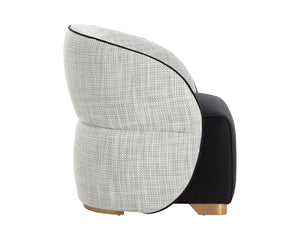 Sunpan Fatina Lounge Chair - Chic Vera White Pepper & Luxurious Abbington Black For Stylish Living Spaces Black Fabric 111363