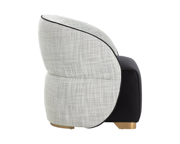 Sunpan Fatina Lounge Chair - Chic Vera White Pepper & Luxurious Abbington Black For Stylish Living Spaces Black Fabric 111363