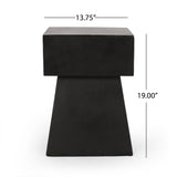 Christopher Knight Home® - Noble House - Aesop Outdoor Modern Side Table, Matte Black