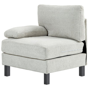 English Elm Homcom Left-Facing Modular Armchair With Pocket Springs, Soft Chenille And Wood Legs For Comfort W2225P229504