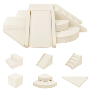 English Elm 9-piece Soft Foam Toddler Climbing Play Set with Velcro Blocks for Indoor Playrooms Beige N710P444692K