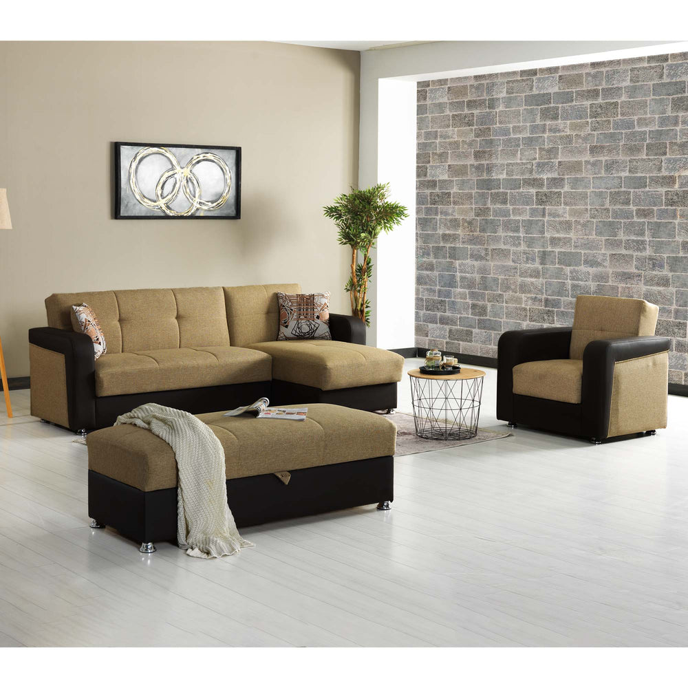 English Elm PrimeNest Concorde Convertible Upholstered Ottoman with Storage, Click-Clack PU Chenille, Compact Stylish Seating B030P280998