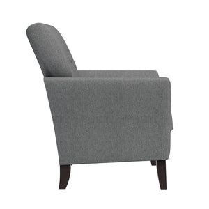 English Elm Dorset Barrel Accent Chair Velour Upholstery Solid Legs Compact Living Room Seating Gray B127P495071