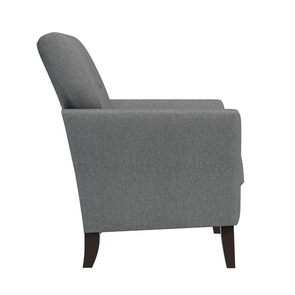 English Elm Dorset Barrel Accent Chair Velour Upholstery Solid Legs Compact Living Room Seating Gray B127P495071