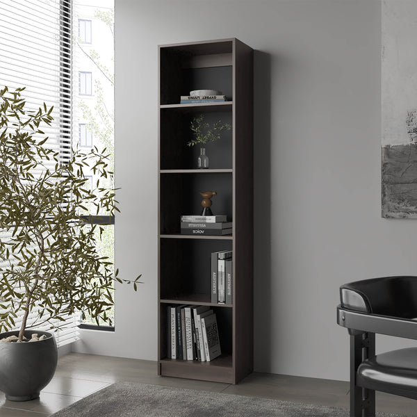 English Elm Fm Furniture Beaver Balley Bookcase - 5 Open Shelves In Stained Walnut For Modern Storage & Display B128P301395