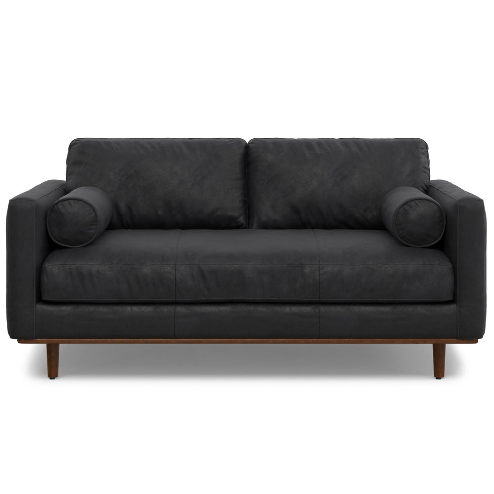 English Elm Morrison 72-Inch Genuine Leather Sofa: Stylish, Mid-Century Loveseat For Cozy Living Spaces & Comfort B136P364282