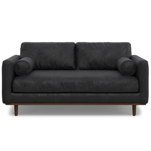 English Elm Morrison 72-Inch Genuine Leather Sofa: Stylish, Mid-Century Loveseat For Cozy Living Spaces & Comfort B136P364282