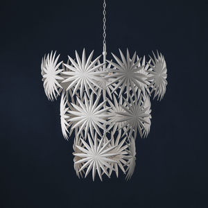 Bismarkia White Chandelier Inspired by Nature, Elegant Design with 13 Lights for Stunning Spaces