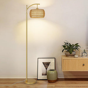 English Elm Arc Floor Lamp With Remote Control, Adjustable Height & Dimmable Led For Cozy Farmhouse Decor W2738P185404