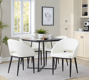 English Elm Dinette Square Ceramic Top Dining Table with Gold Metal Base for Small Spaces B202P471540