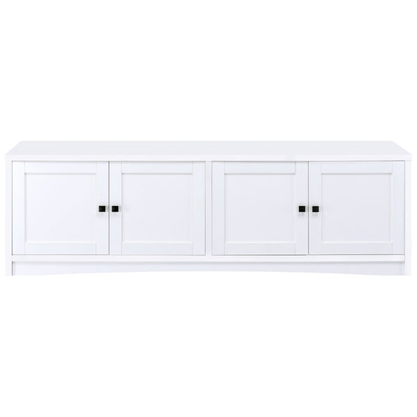 English Elm Lunetta Wide Media Console Four Door Cabinet Engineered Wood for Living Rooms White B062P447780