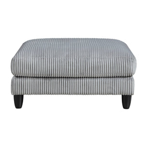 English Elm 5pc Modular Sectional Sofa Set in Corduroy Upholstery with Ottoman & Accent Pillows, Modern Luxe Gray 40 L x 40 W x 13.5 H B011S01560