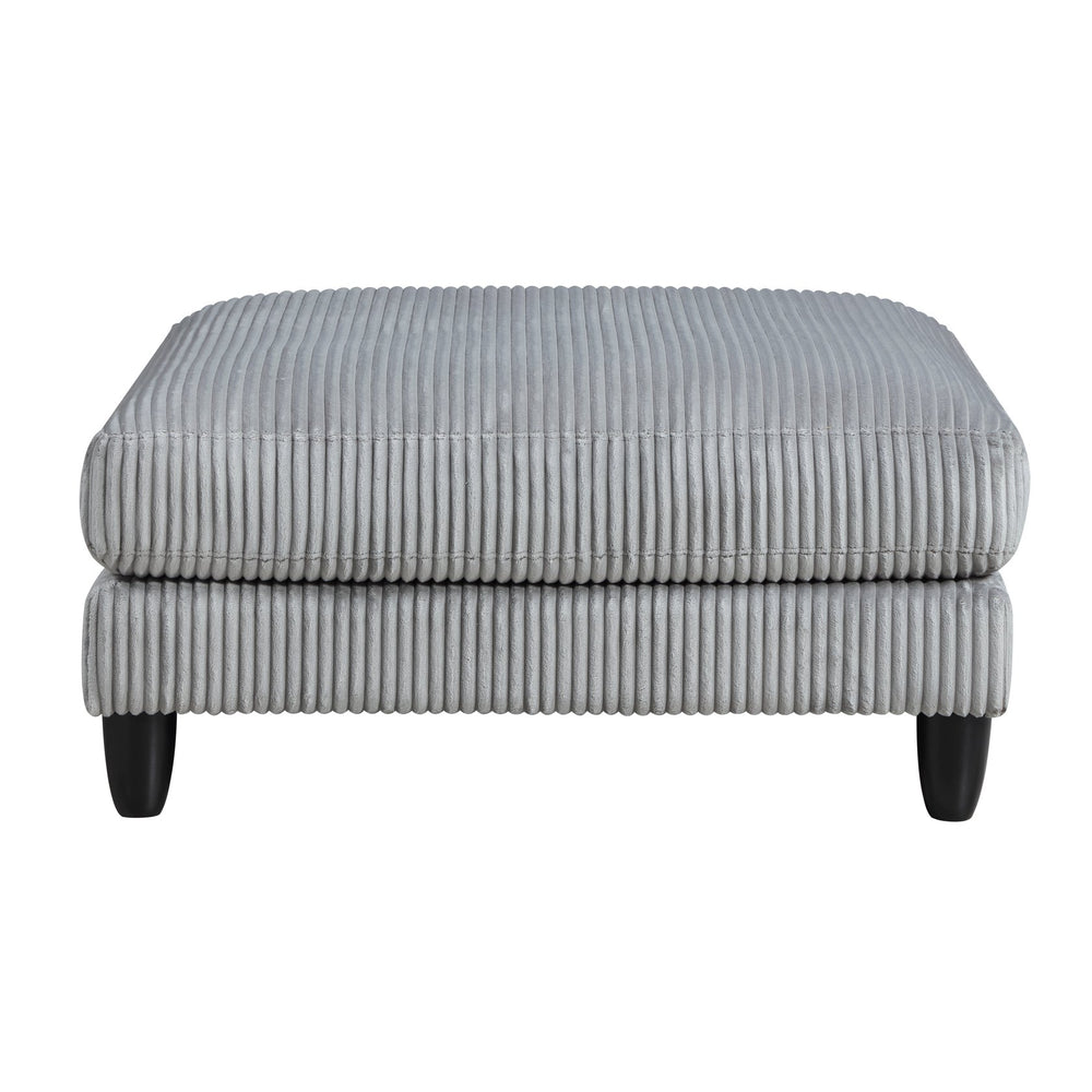 English Elm Living Gray Corduroy Ottoman 40x40x20in Soft Upholstered Cocktail Footrest with Solid Wood Legs Modern Chic B011P272312