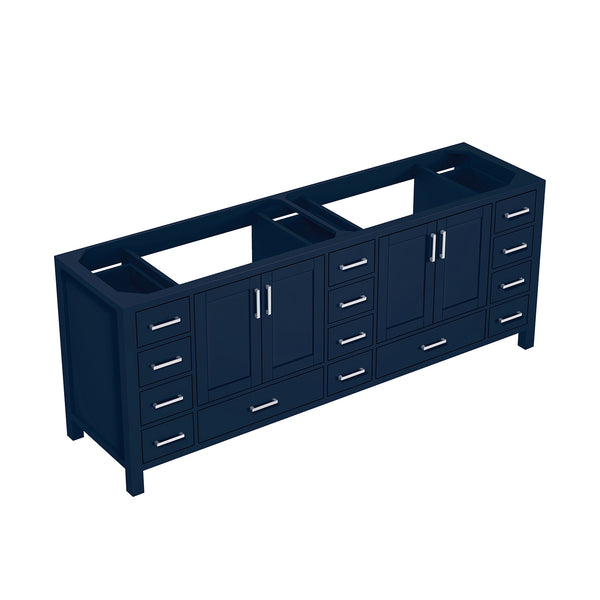 English Elm Navy Blue Double Bath Vanity 84" W x 22" D – Solid Wood Frame, Soft-Close Drawers, 14-Drawer Storage B2731P258985