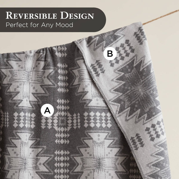 English Elm 1-piece King Jacquard Cotton Blend Blanket Aztec Woven Soft Breathable Bedroom Layer Grey B035P437489
