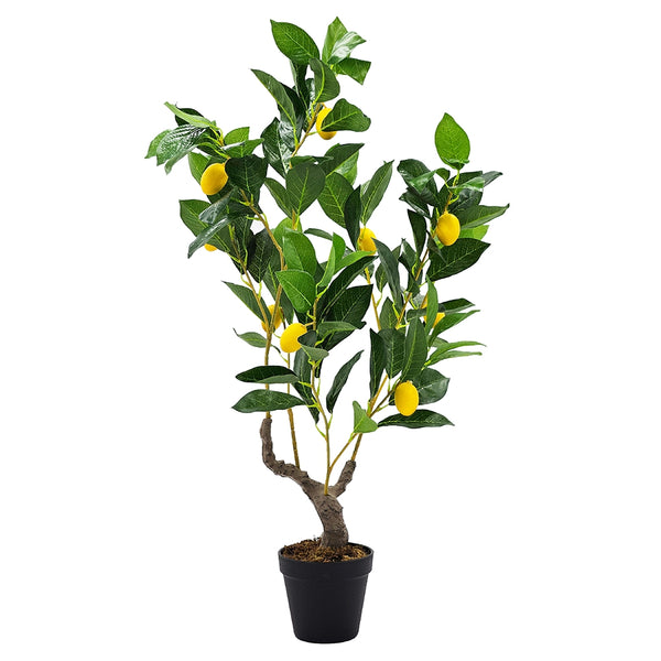 English Elm 12x12x31.5"H Artificial PEVA Lemon Tree - Lifelike Green Foliage, UV-Safe, Low-Maintenance Decor, Black Pot W2078P279115