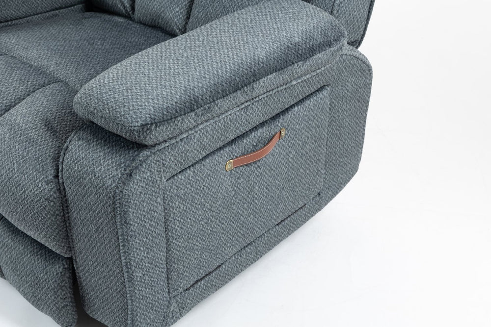 English Elm Oversized Power Lift Recliner with Heat Massage Lay Flat Design and Usb Charging Port Blue-Green W547S00079