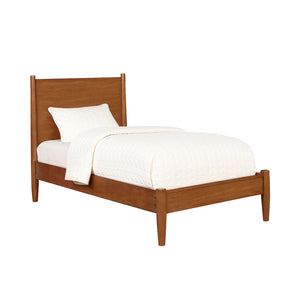 English Elm Mid-Century Twin Platform Bed In Warm Oak Finish – Stylish, Durable Design For Small Spaces! B016S00021