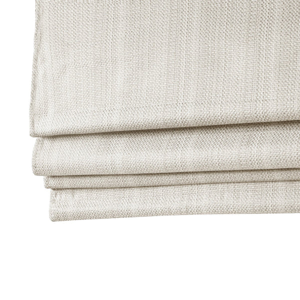 JLA Home Madison Park - Basketweave Cordless Room Darkening Roman Shade with Thermal Foam Backing for Privacy & Energy Savings Ivory MP40-7746