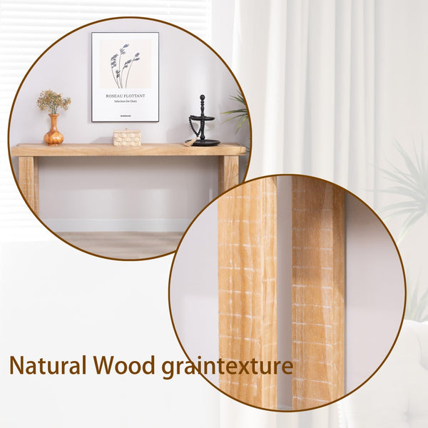 English Elm Rustic Light Wood Narrow Console Table for Entryway Hallway or Behind Sofa W2729P270740