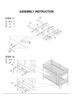 English Elm Twin Arch Slat Bunk Bed with Patented Insert & Lock Joint System — Sturdy Transitional Style, Space-Saving Design Espresso 14 L x 81 W x 9 H B2741P346378