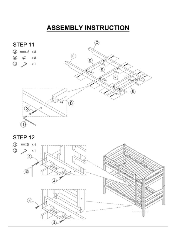English Elm Twin Arch Slat Bunk Bed with Patented Insert & Lock Joint System — Sturdy Transitional Style, Space-Saving Design Espresso 14 L x 81 W x 9 H B2741P346378