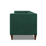 English Elm Jack 84" Modern Tuxedo Tufted Sofa, Evergreen Velvet