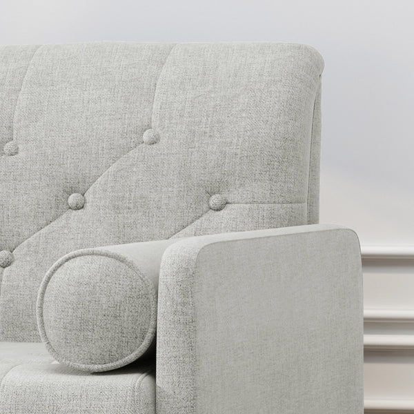 English Elm Club Chair Tufted Accent Seat with Bolster Pillows and Gold Splayed Legs for Living Room 63050.00LGRY