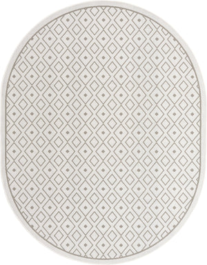 Unique Loom Outdoor Trellis Kafes Machine Made Geometric Rug Ivory, Gray 7' 10" x 10' 0"