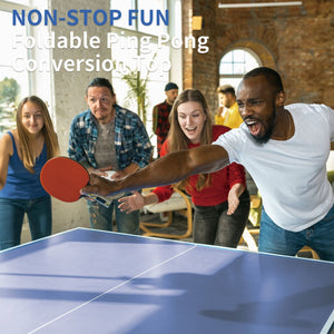 English Elm 9ft Foldable Ping Pong Conversion Top Mdf Surface for Game Room Indoor Play W1408P371808