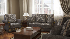 English Elm PrimeNest Timeberline Collection Upholstered Convertible Loveseat with Storage, Chenille Sleeper Sofa Foldout Gray+ Flower B030P281788