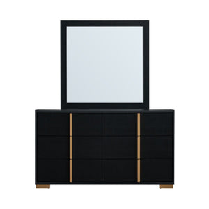 English Elm Steeler Five Drawer Glam Dresser Black Laminate with Gold Hardware Bedroom Storage B078P497914
