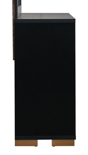 English Elm Steeler Five Drawer Glam Dresser Black Laminate with Gold Hardware Bedroom Storage B078P497914