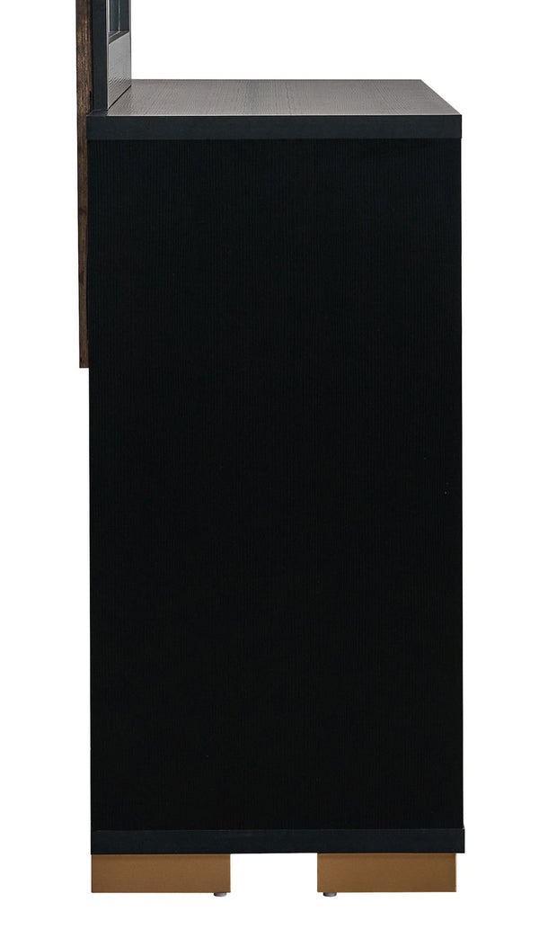 English Elm Steeler Five Drawer Glam Dresser Black Laminate with Gold Hardware Bedroom Storage B078P497914