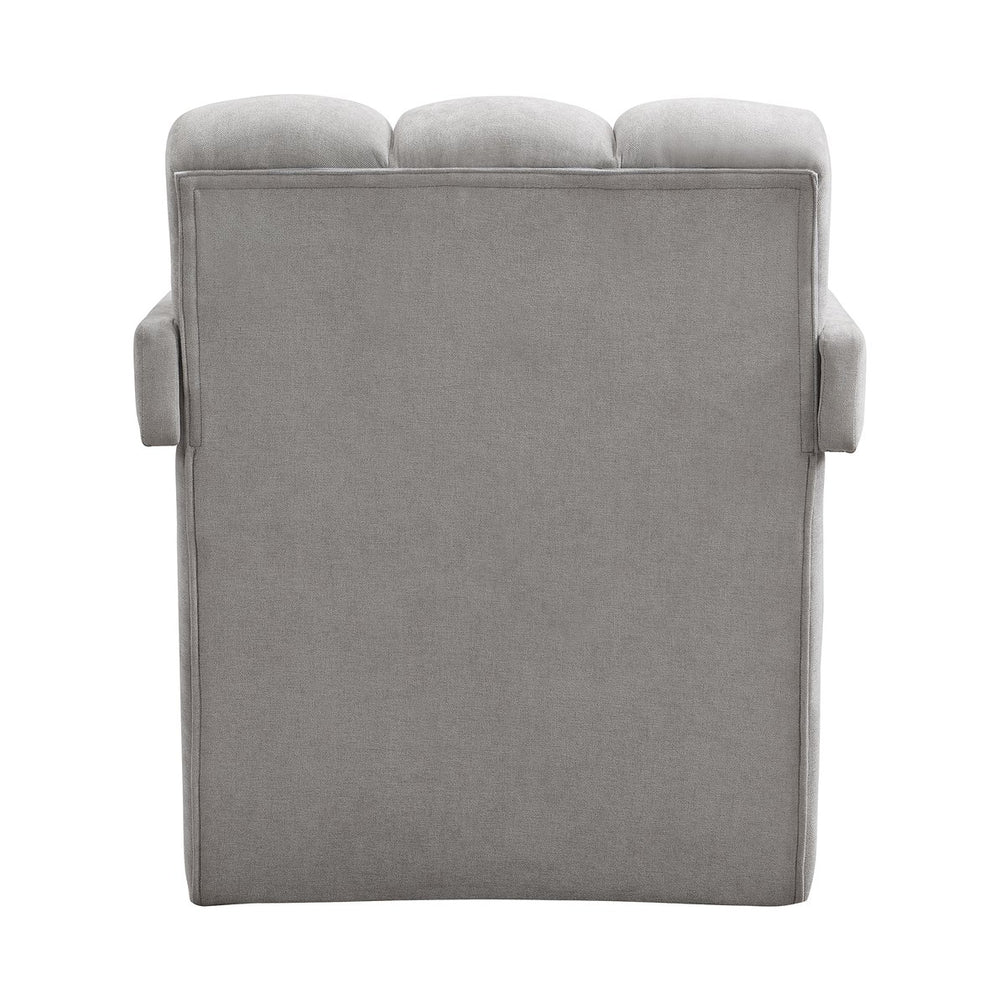 English Elm U-Can Modern Minimalist Leisure Armchair with L-Shaped Armrests, Plush Sponge Cushion & Durable Polyester Upholstery for Stylish Living Room Comfort Gray N724P256551E