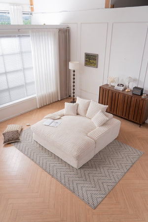 English Elm 028-oversized Corduroy Chaise Sleeper Sofa with Foam Support for Apartments W527P412860