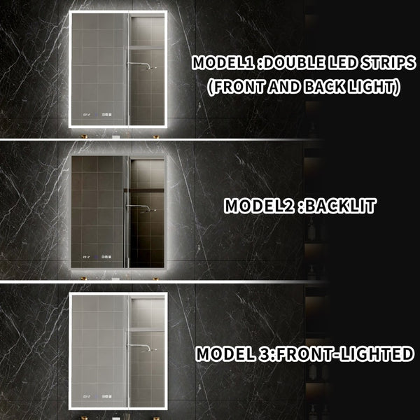 English Elm 30*36 Inch Led Medicine Cabinet with Anti-fog Gfci Outlet and Stepless Dimming Mirror W637P349415