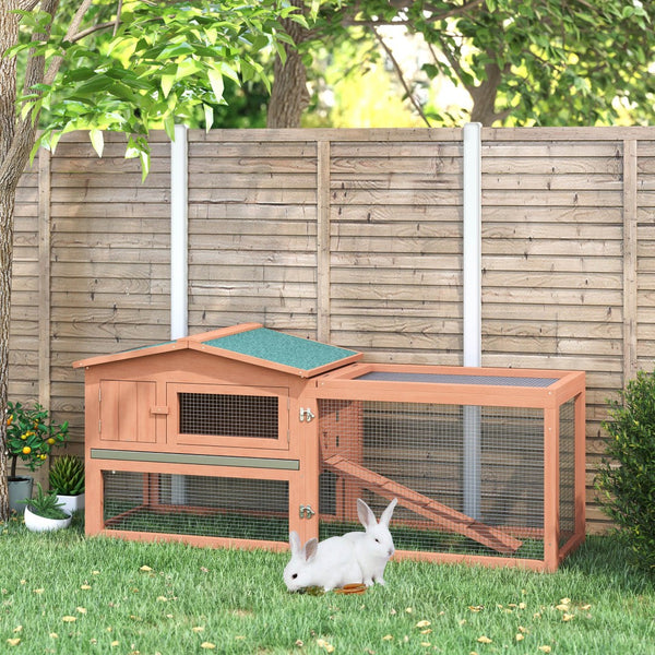 English Elm Pawhut 2-Story Rabbit Hutch With Detachable Run, Weather-Resistant, Easy-Clean Design For Indoor/Outdoor Use W2225P200580-GIGA