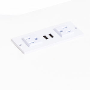 English Elm 180 Wall Mounted Floating 80" TV Stand with 20 Color LEDs, Charging Station, Cable Management & Storage White W331P225207